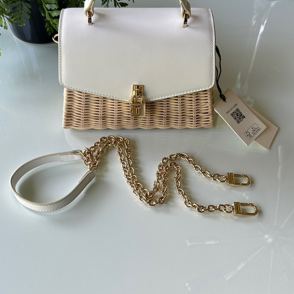 Ted Baker London White and Tan Mini Bag with Gold Chain - Picture 3 of 8